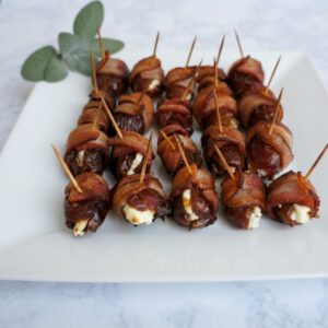 Bacon wrapped dates with Goat cheese